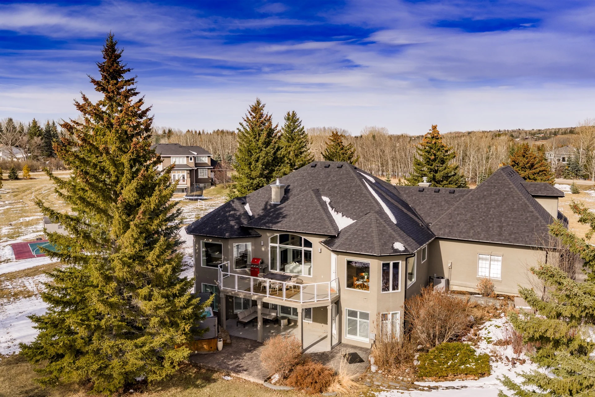 Rear elevation and outdoor areas at 3 Spring Meadows Lane
