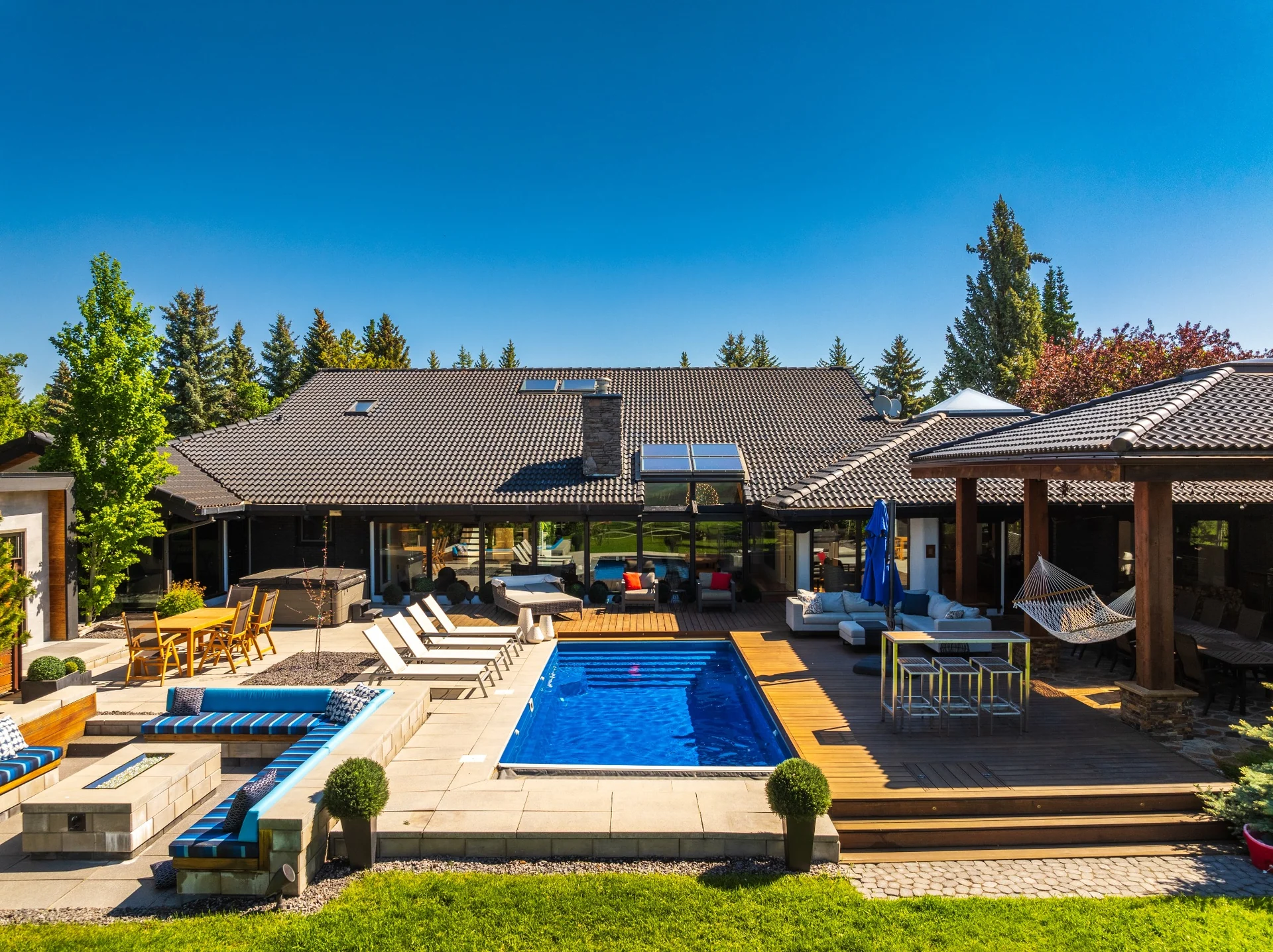 Pool and terraces at 149 Westridge Park Drive